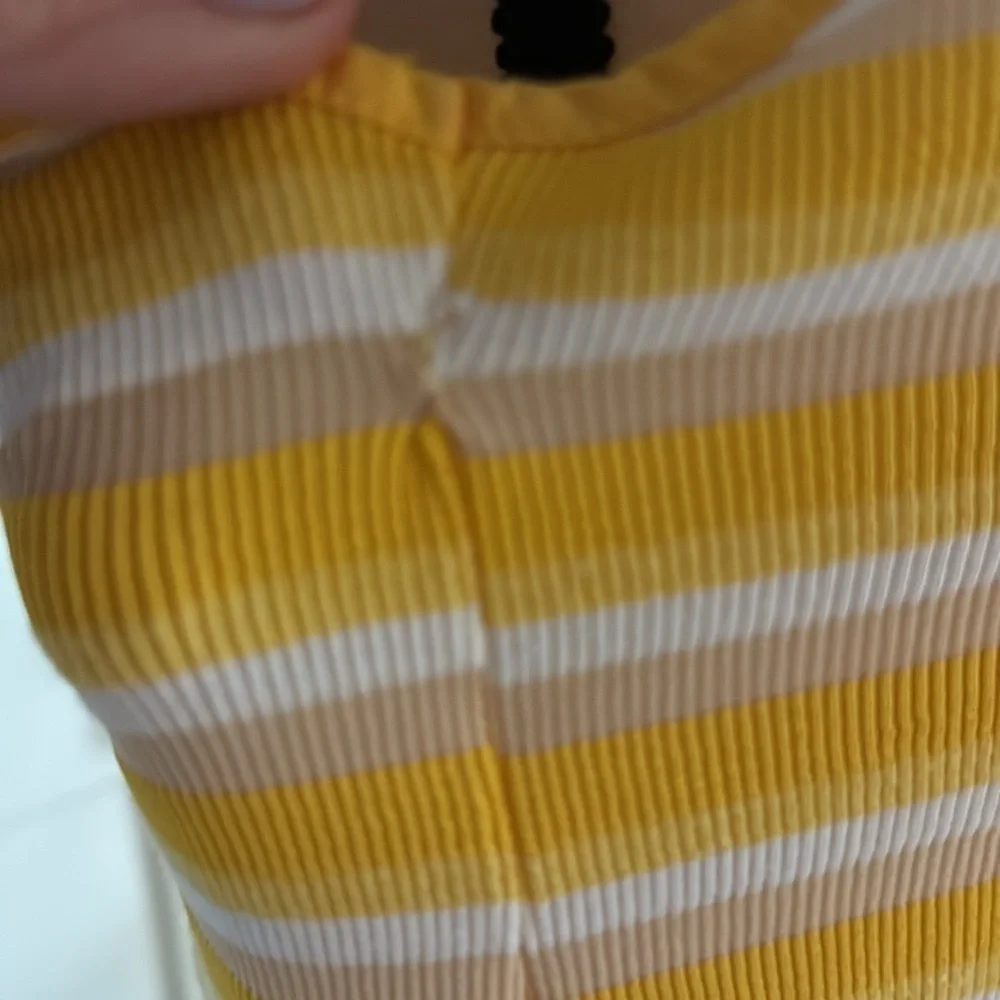 ZARA Yellow Striped Racerback Maxi Dress Women’s Medium Beach Vacation Resort